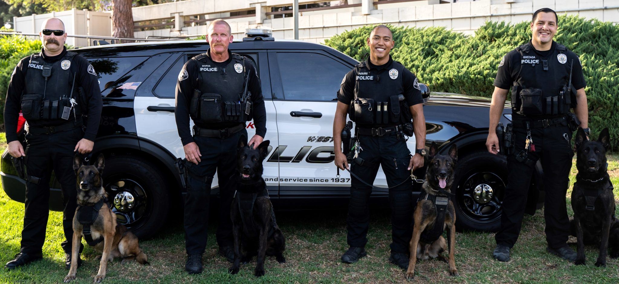 Police Posing with K-9s