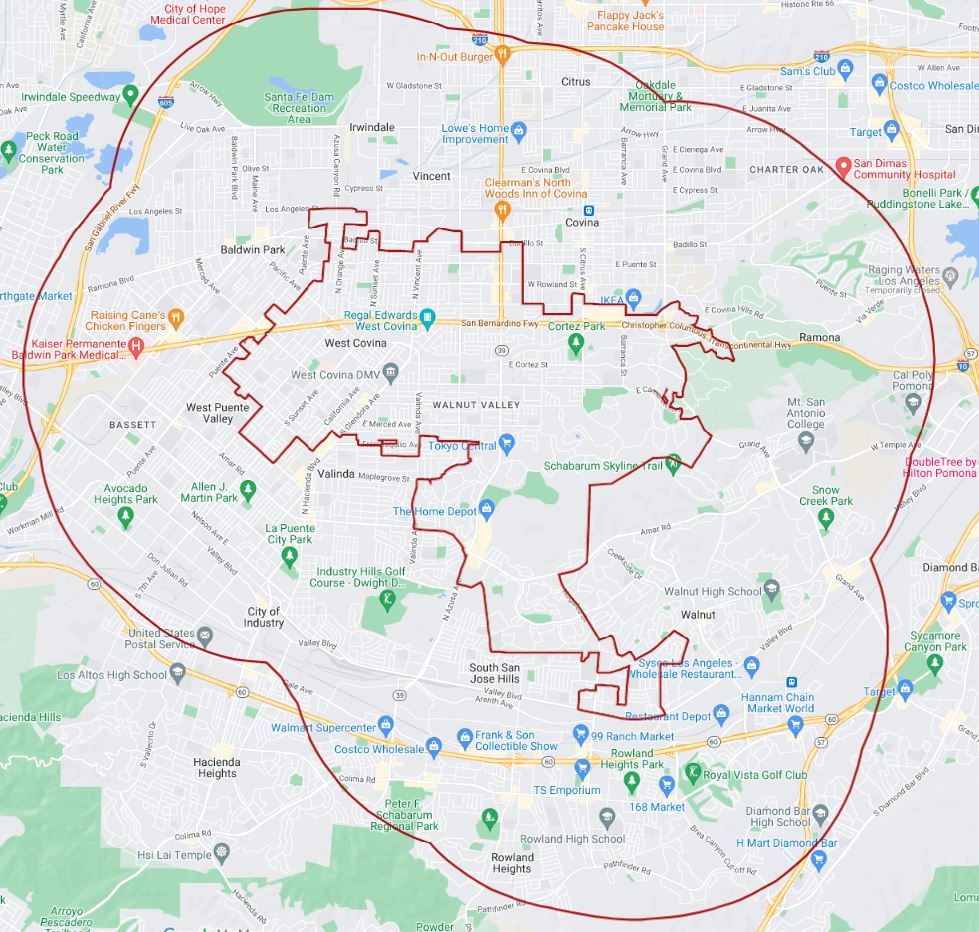 Outside City Limits For Any Trip Map